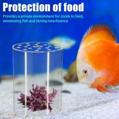 DONGKER Coral Feeder Cover, Transparent Acrylic Coral Breeding Protection Cover Avoid Food Floating Around for Aquarium Fish Tank(80mm,100mm,120mm) - size: CFC-100