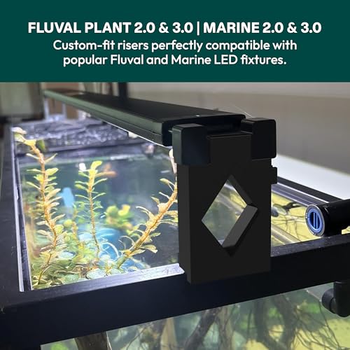 Aquarium Light Risers for Fluval Plant & Marine 3.0 & 2.0 LED | Heat-Resistant Polymer Stand | Toolless Easy Install (3-Inch) - size: 3-Inch