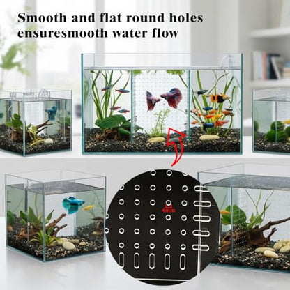 Fish Tank Divider for 15/20 Gallon Long Aquariums, 11.2"x11" Acrylic Adjustable Separator with Suction Cups