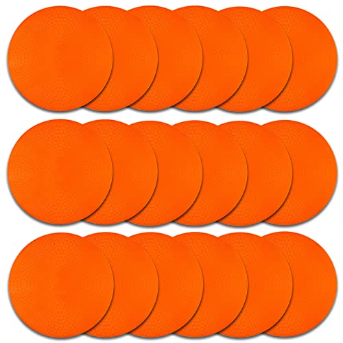 Poly Spots Spot Markers 9 Inch Multicolor Floor Dots | Non Slip Poly Dots for Gym Floor, Ideal for Sports Training, Agility Drills, Football and Dance Studio Markers - style: 18Pcs Red-orange