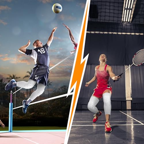 Basketball knee pads, compression leg covers for teenagers and adults, wrestling knee pads, football volleyball, pickleball, weightlifting knee pads (1 white long knee pad, Small) - color: White-1, size: Small