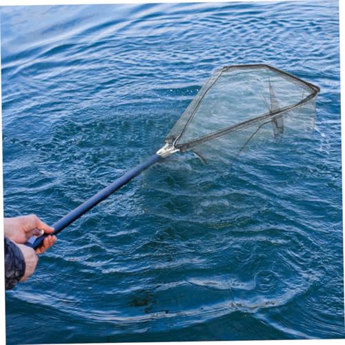 2pcs Foldable Collapsible Fishing Landing Net Heads Stainless Steel Solid Triangular Mesh Replacement for Kayak Freshwater Fish Catching Net Diameter 50cm Depth 30cm Without Handle