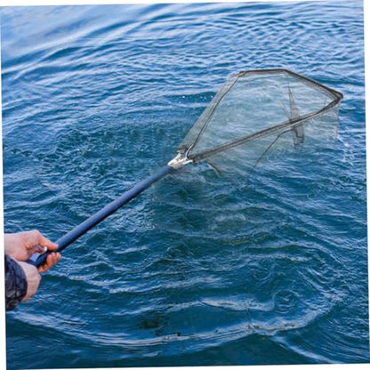 2pcs Foldable Collapsible Fishing Landing Net Heads Stainless Steel Solid Triangular Mesh Replacement for Kayak Freshwater Fish Catching Net Diameter 50cm Depth 30cm Without Handle