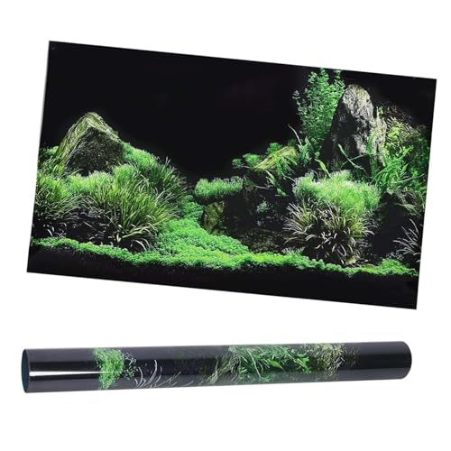 Akozon Fish Background, 55 Gallon Aquarium Decoration Sticker, DIY Seafloor Water PVC Sticker for Aquarium (91 * 50cm)