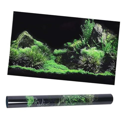 Akozon Fish Background, 55 Gallon Aquarium Decoration Sticker, DIY Seafloor Water PVC Sticker for Aquarium (91 * 50cm)