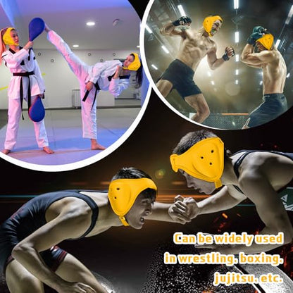 Jerify 2 Pcs Wrestling Headgear for Kid Youth, Yellow - color: Yellow