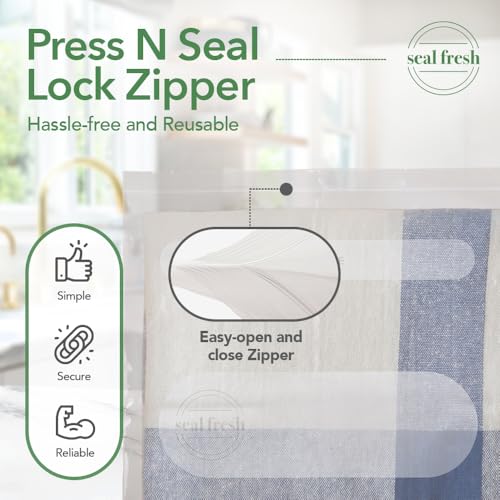 Seal Fresh 5 Gallon Large Plastic Storage Bags – 18" x 24" (15 Count) – Reusable XXL Extra Large Clear Jumbo Zip Bags with Sealable Zipper Top For Clothes, Travel, Moving