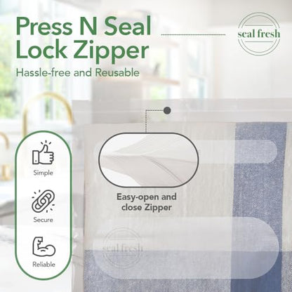 Seal Fresh 5 Gallon Large Plastic Storage Bags – 18" x 24" (15 Count) – Reusable XXL Extra Large Clear Jumbo Zip Bags with Sealable Zipper Top For Clothes, Travel, Moving