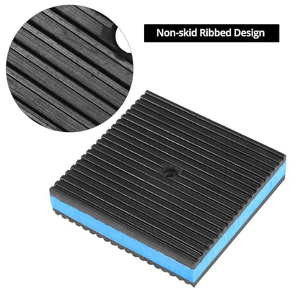 QWORK Heavy-Duty Rubber Anti-Vibration Pads, Pack of 4, 4" x 4" x 7/8" Shock Absorbing Pads