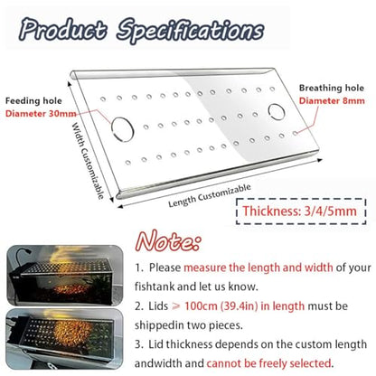 Cat Proof Fish Tank Lid, Acrylic Aquarium Lid, Planted Tank Aquarium Cover, Pet Proof Aquarium Lid for Aquarium Home, Enhanced Safety(80x45cm) - size: 80x45cm