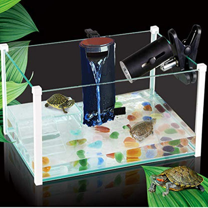 Turtle Tank Filter Aquarium Turtle Filter Internal Filter for 3 to 20 Gallons Small Fish Tank Turtle Tank Reptiles Shrimp Amphibian Frog Cichlids Newt(Aquarium filter)