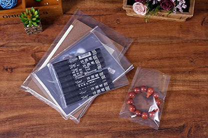 Geoyee 200ct 3.5x5 Inches Flat Open End Clear Poly Bags 1.6 Mil, Small Plastic Bags Perfect for Small Business, Storage, Packaging Products, Food (3.5x5-200pcs)