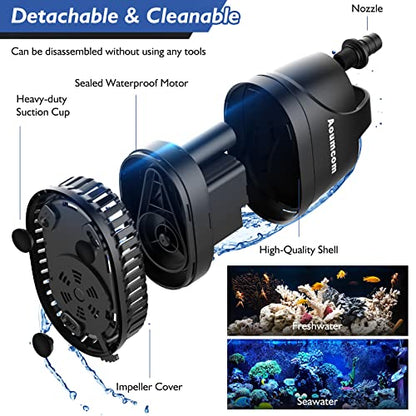 200GPH Submersible Water Pump, 10W Water Fountain Pump, Aquarium Pump, 750L/H Water Pump with 7ft Power Cord for Garden Fountain, Water Table, Waterfall, Fish Tank, Pond, Hydroponics - size: 10W-200GPH