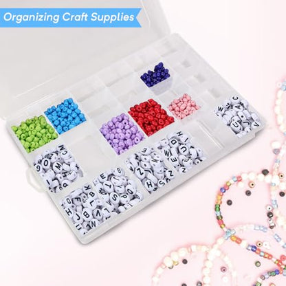 4 Pack Clear Plastic Organizer Box - 36-Grid Adjustable Dividers Storage Container with Secure Lid - BPA-Free Small Part Case for Earrings, Jewelry, Fishing Lures, Screws & Hardware, No Handle - size: 4 Pack 36 Compartments