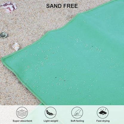 Rainleaf Microfiber Towel Quick Dry Camping & Travel & Gym Towel. Compact - color: Apple Green, size: 60.00" x 30.00"