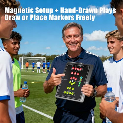 16inch Magnetic Soccer Tactic Board with Movable Pieces | LCD Electronic Coaching Board witch Stylus Pen, Essential Soccer Training Equipment