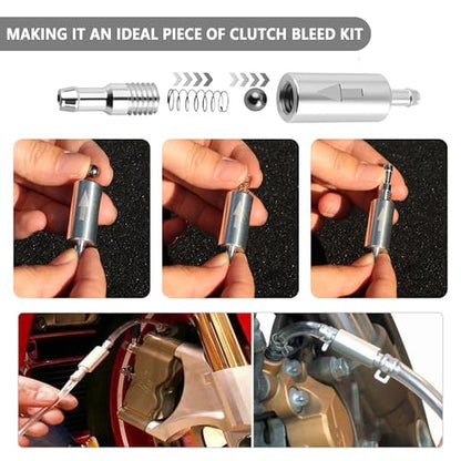 Car Brake Bleeder Hose with One Way Check Valve,Durable Brake Fluid Bleeder Hoses Replacement,Universal Brake Bleeder Tool Car Accessories for Car Motorbike Bike (1 Set)