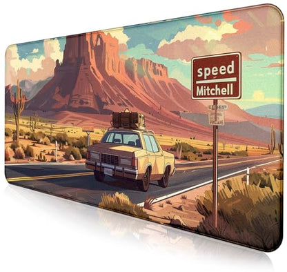 Natural Mountain View Gaming Computer Keyboard Pad, Computer Mouse Pad | The Surface Of The Mouse Pad Is Designed With Fiber Woven Material, And The Base Is Made Of Natural Anti Slip Rubber. - color: Grassland Highway