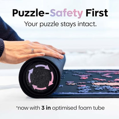 Premium Puzzle Mat - 37 x 59 Inches - Up to 3000 Pieces - Jigsaw Puzzle Roll Up Mat - Non Slip Rubber Bottom - Soft Polyester Surface - with Gift Packaging - style: 3000 Gift