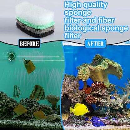26 Pcs Canister Filter Maintenance Kit Compatible with Fluval 106/107/206/207, Water Polishing Pad, Ammonia/Phosphate/Nitrite Remover Pads, Silicone Lube