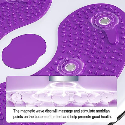Ab Twist Waist Disc Board,Adjustable Waist Trainer Twisting Disc with Handles,Waist Slimming Balance Rotating Disc with Massage Foot Sole for Slimming Waist Arms Hips and Thighs - color: Purple