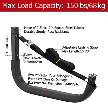 Kayak Storage Hooks, Wall Mount Garage Canoe Storage Hangers for Kayaks or Paddleboards, Heavy Duty Wall Rack - style: 150LBS Capacity