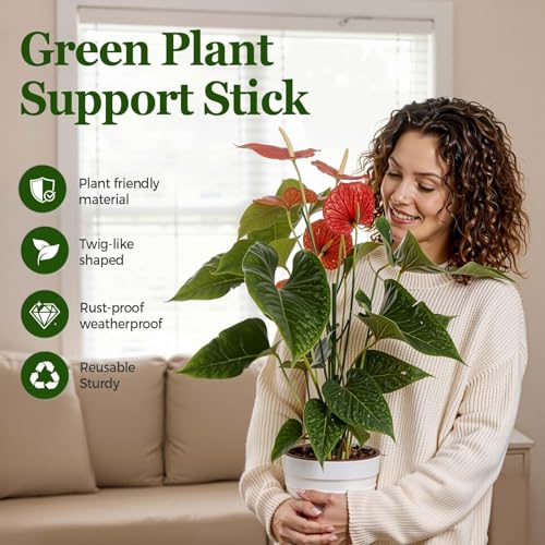 Stackable Monstera Plant Support, Garden Plant Support Stakes for Indoor Outdoor Plants, Climbing Plant Support Structures Plant Holder Stick Moss Pole for Support Tall Potted Plants (5, Green)