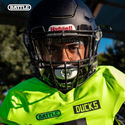 Battle Sports Spinner Oxygen Football Mouthguard | Maximum protection, Safe secure comfortable fit, Built-in airflow channels, Advanced composite material, No boiling required - color: Green