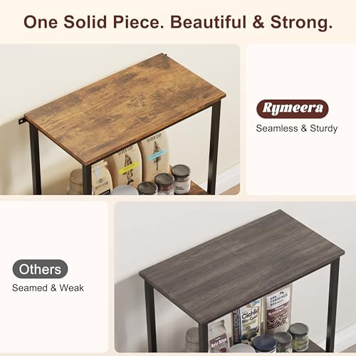 5-10 Gallon Fish Tank Stand, Aquarium Stand with 2-Tier Storage Shelves, Heavy-Duty Reptile Terrarium Stand Table with One-Piece Top for 10 Gallon Standard Model, 21.2" L x 11.8" W x 29.3" H (Brown)