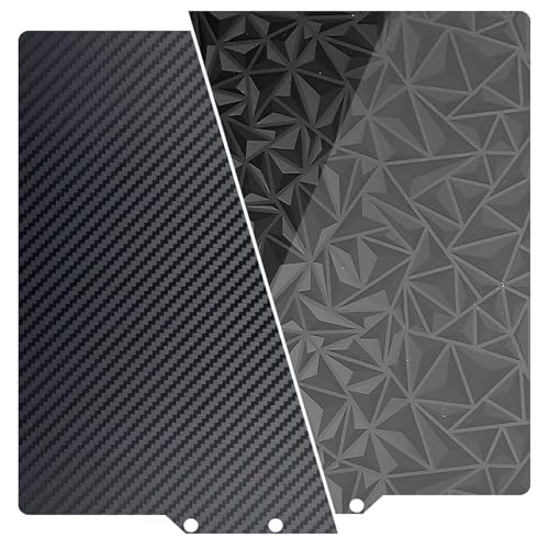 235x235mm PEO+PET Build Plate for Adventurer AD5X/5M/5M Pro, Smooth Diamond+Carbon Fiber Spring Steel Platform for Neptune 3 Pro/4, Kobra, Ender 3/3 Pro/3S1/3 v2, CR 20/CR 20 Pro, Ender 5/5 Pro - size: 235x235mm, style: Black PEO+PET