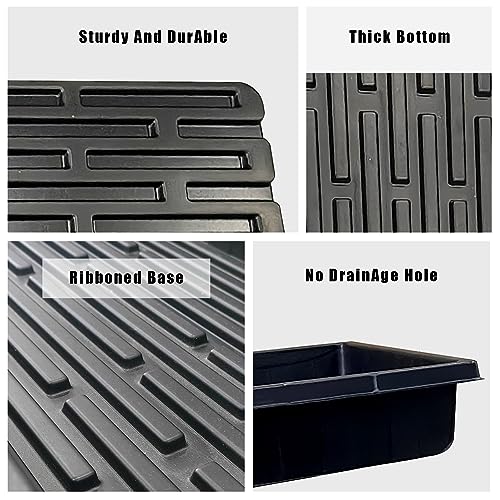 RooTrimmer Plant Growing Nursery, Standard 1020 Trays Plastic Sturdy Farmer Self Seedling Tray for Microgreens Indoor Nursery Pots Transplantation (5-Pack, 21.6"×11.2", 2.52" Deep, no Holes) - size: 21L x 11W x 2.4H
