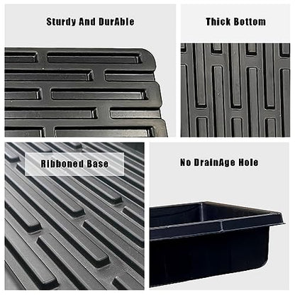 RooTrimmer Plant Growing Nursery, Standard 1020 Trays Plastic Sturdy Farmer Self Seedling Tray for Microgreens Indoor Nursery Pots Transplantation (5-Pack, 21.6"×11.2", 2.52" Deep, no Holes) - size: 21L x 11W x 2.4H