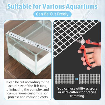 Plastic Aquarium Divider with Clips Grid Panel Aquarium Lid Hood Fish Tank Divider Filter Bottom Isolation Pane Separator for Mixed Breeding(8 PCS,White)