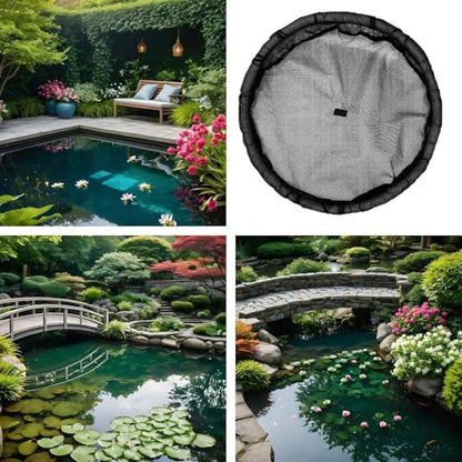 Floating Flora Fish Barrier, 17.7inch Round Floating Pond Corral Island with Lifting Ring, Netting Fine Mesh Water Features Decor for Plant Protector Garden Fish Pond Decoration Home