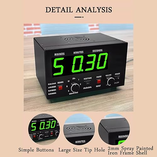 Scoreboard and Timer, Boxing Interval Timer, Adjustable Sound, Selectable Training Time and Cycle Repetitions, Easy to Operate,Blue