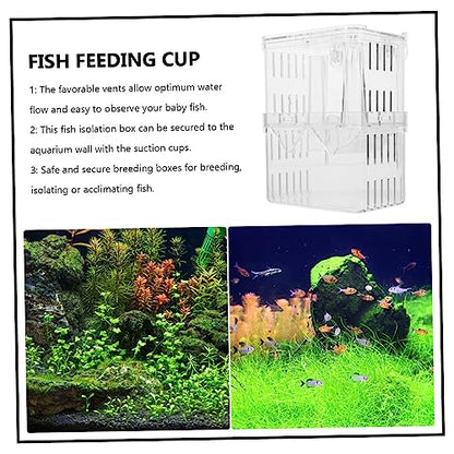 Abaodam 2Pcs Fish Breeding Box with Suction Cups Aquarium Isolation Case for Safe Acclimation and Separation of Juvenile Fish Tank