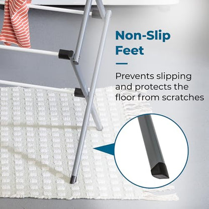 Honey-Can-Do 6-Tier Collapsible Steel Clothes Drying Rack, 24 ft, White - color: White / Siver, size: 29" W