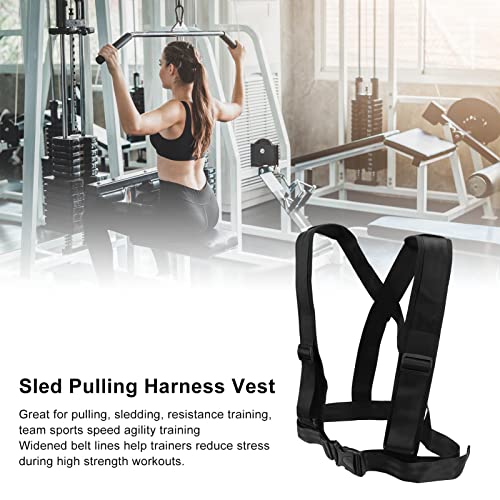 Sled Pulling Strap with Padded Shoulder Harness, Heavy Duty Nylon Resistance Training Equipment for Tire Drag, Strength and Speed Workouts for Football Runners