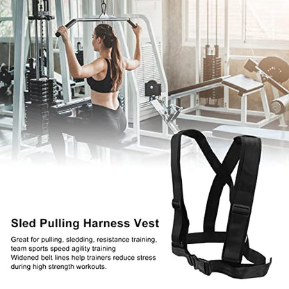 Sled Pulling Strap with Padded Shoulder Harness, Heavy Duty Nylon Resistance Training Equipment for Tire Drag, Strength and Speed Workouts for Football Runners