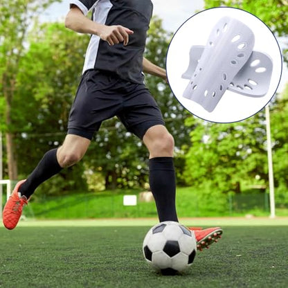ANCIRS 2 Pair Soccer Shin Guards for Youth, Breathable Shin Guard Sleeves for Football Games, Protective EVA Cushion for Youth Men & Women - color: White & Red