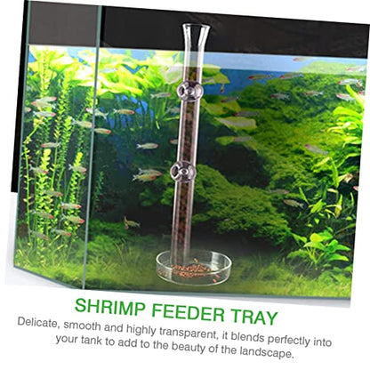 1set Shrimp Feeder with Shrimp Tray Glass Aquarium Device for Fish Tanks High Design for Enhanced Aesthetics - size: 6X6X25CM