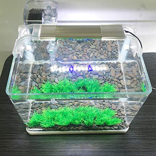 Aquarium Plant Fish Tank Decoration 20 Pieces Small/1" Tall Plastic Artificial Plant Goldfish Hidden Mini Grass Set (Green-C) - color: Green-c