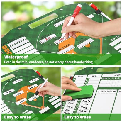 R2Depot Magnetic Coach Marker Boards, Dry Erase Double-Sided Coach Lineup Clipboard, Coaches Gift, Fit for Basketball, Football, Soccer, Baseball - style: Baseball