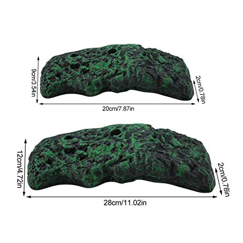 Turtle Climbing , Basking Automatic Floating Pier Terrapin Dock Reptile Ramp Terrarium Ornament with Suction Cup for Semi Aquatic Animals(L)