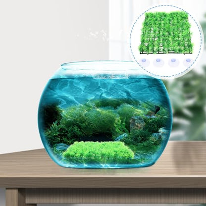 Abaodam Washable Artificial Grass Mat for Aquariums Lifelike Grass Carpet with Thick Base Safe Plastic Material Aquarium Decoration with Suction Cups