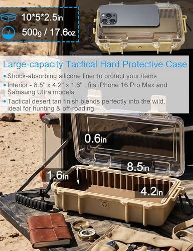 Waterproof Box Dry Box Watertight Storage Box for Boat Waterproof Containers Hard Protective Case Phone Case for Kayaking, Boating & Fishing Floating Kayak Tackle Boxes 10" L x 5" W x 2.5" H