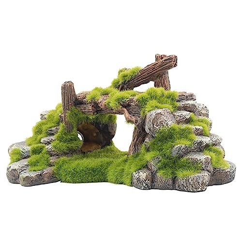 Aquarium Decoration Figurine Resin Creative Bridge Multifunctional Statue Fish Tank Landscaping Rockery Bridge Ornament for Table Decoration