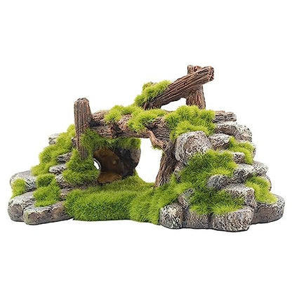Aquarium Decoration Figurine Resin Creative Bridge Multifunctional Statue Fish Tank Landscaping Rockery Bridge Ornament for Table Decoration