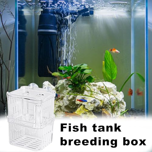 Breeder Box Fish, Acrylic White Breeder Isolation Divider Hatching Boxes, Aquarium Breeder Box, Hatchery Incubator Tank, Acrylic Fish Incubator Tank Divider for Baby Fish Betta Guppy Safe Acclimation