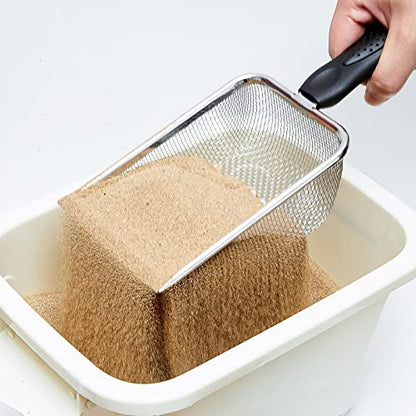 4 Packs Reptile Sand Stainless Steel Fine Mesh Reptile Substrate Metal Sand Shovel Sifter Litter Cleaner Corner Scoop Shovel Cleaner Scooper for Bedding Aquarium Terrarium Accessories